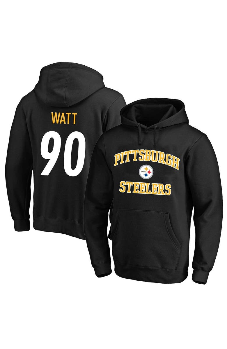 PROFILE Men's T.J. Watt Black Pittsburgh Steelers Big & Tall Fleece Name & Number Pullover Hoodie, Main, color, 