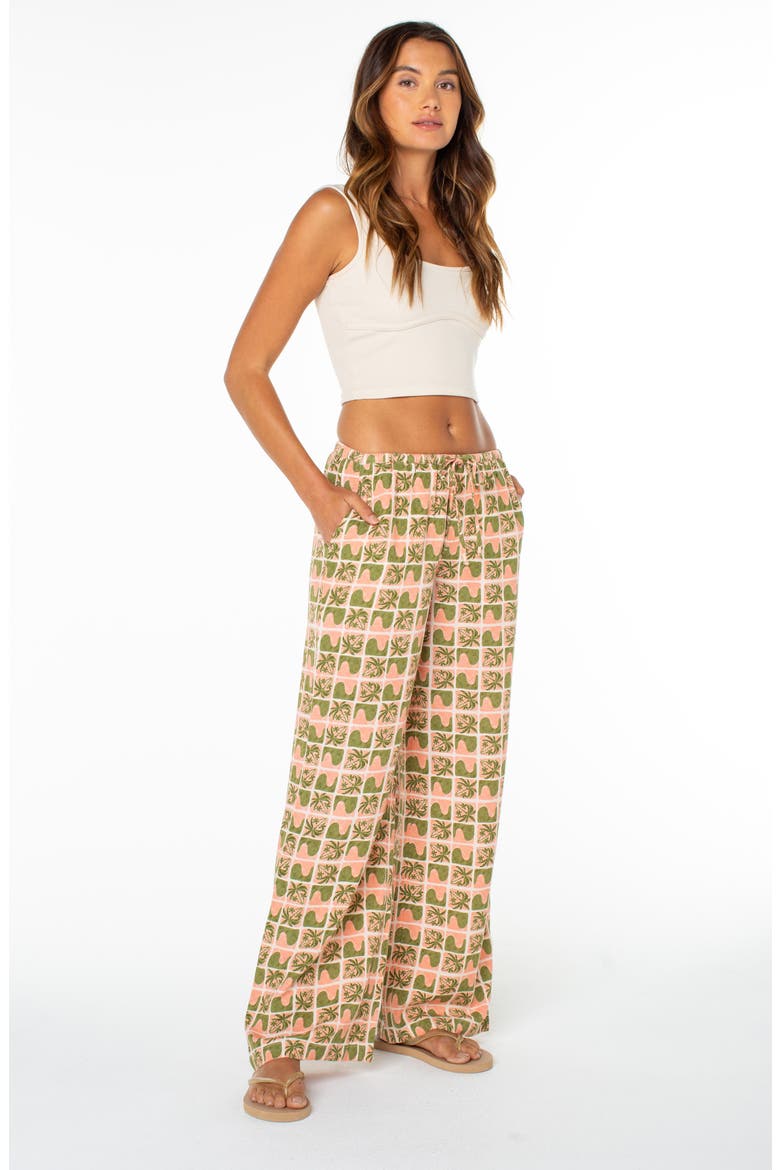 Iyla Printed Wide Leg Drawstring Pants, Alternate, color, DESRT FLWR