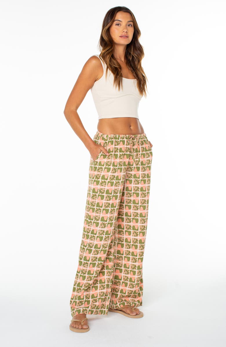 Roxy Iyla Printed Wide Leg Drawstring Pants, Alternate, color, Desrt Flwr