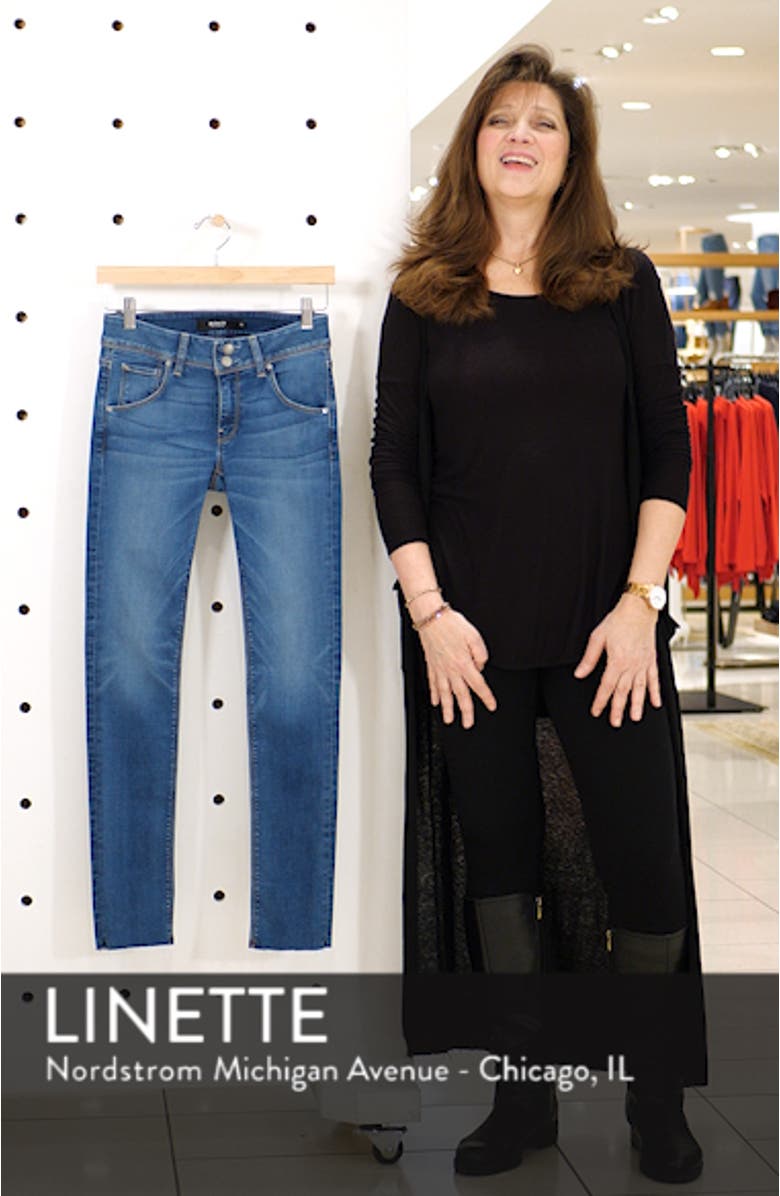 Collin Mid Rise Raw Hem Ankle Skinny Jeans, sales video thumbnail