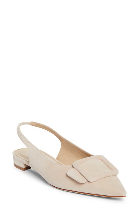 Maylura Buckle Pointed Toe Slingback Flat (Women)