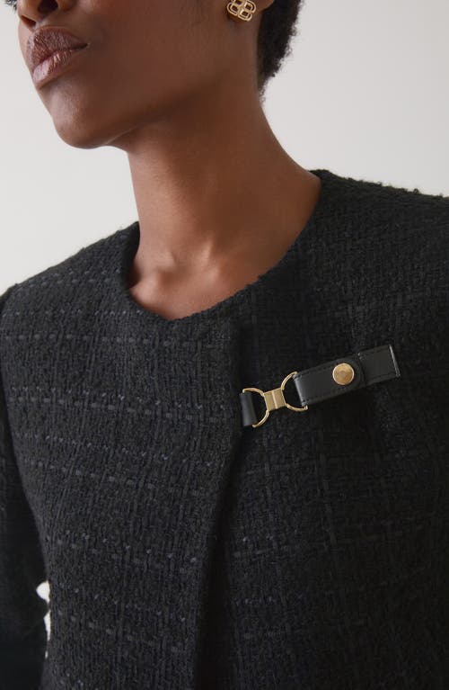 Lk Bennett Pip Tweed Jacket In Black
