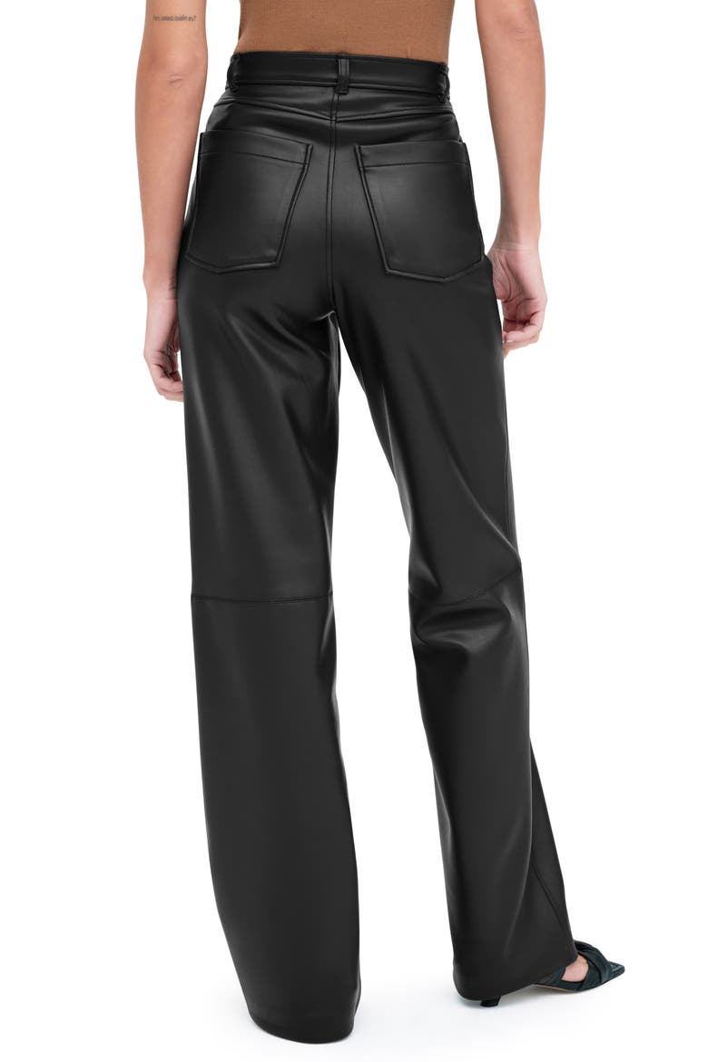 Julien High Waist Faux Leather Wide Leg Pants, Alternate, color, BLACK
