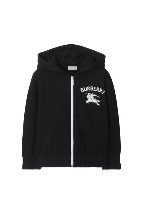 Burberry Kids Ekd Printed Zip-up Hoodie In Black