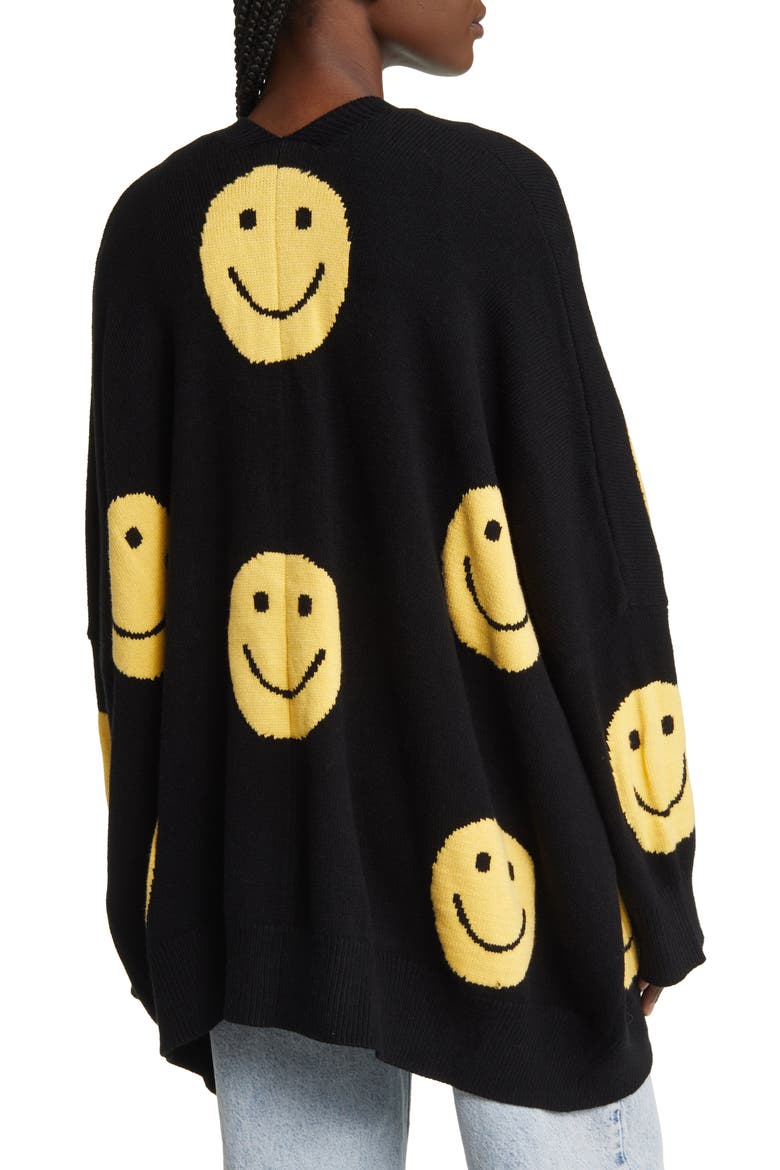Oversize Open Front Cardigan, Alternate, color, BLACK
