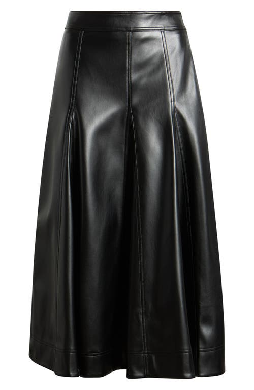 Elie Tahari The Mireille Faux Leather Midi Skirt In Noir