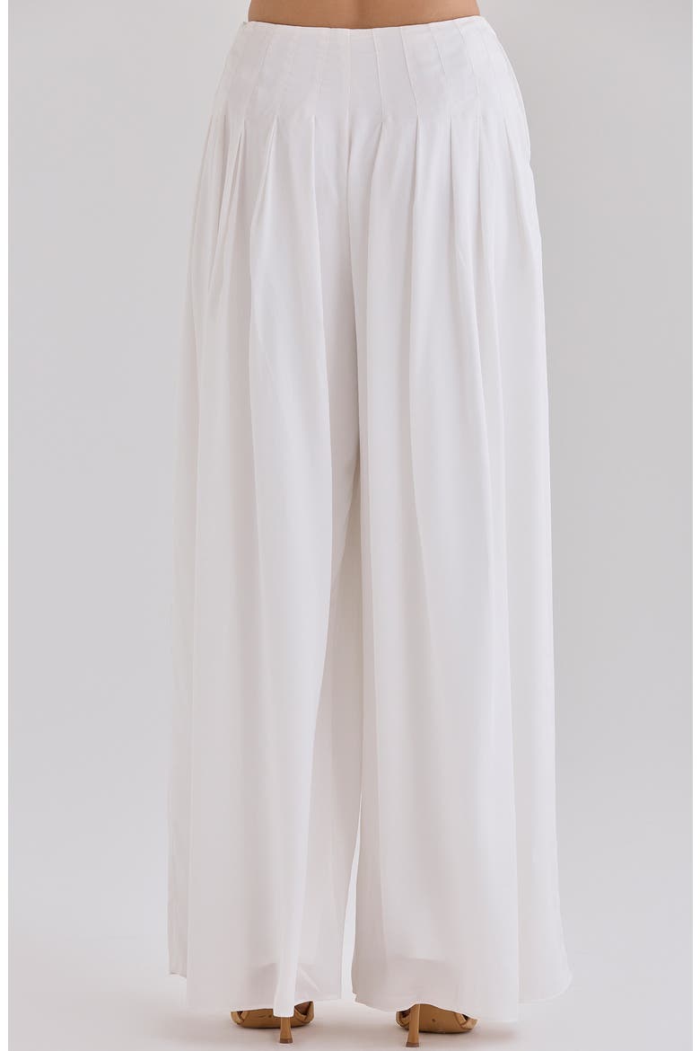 Alina Pleated Wide Leg Pants, Alternate, color, WHITE
