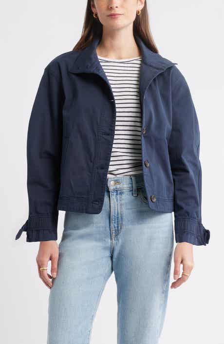 Caslon® Cotton Stretch Twill Swing Jacket