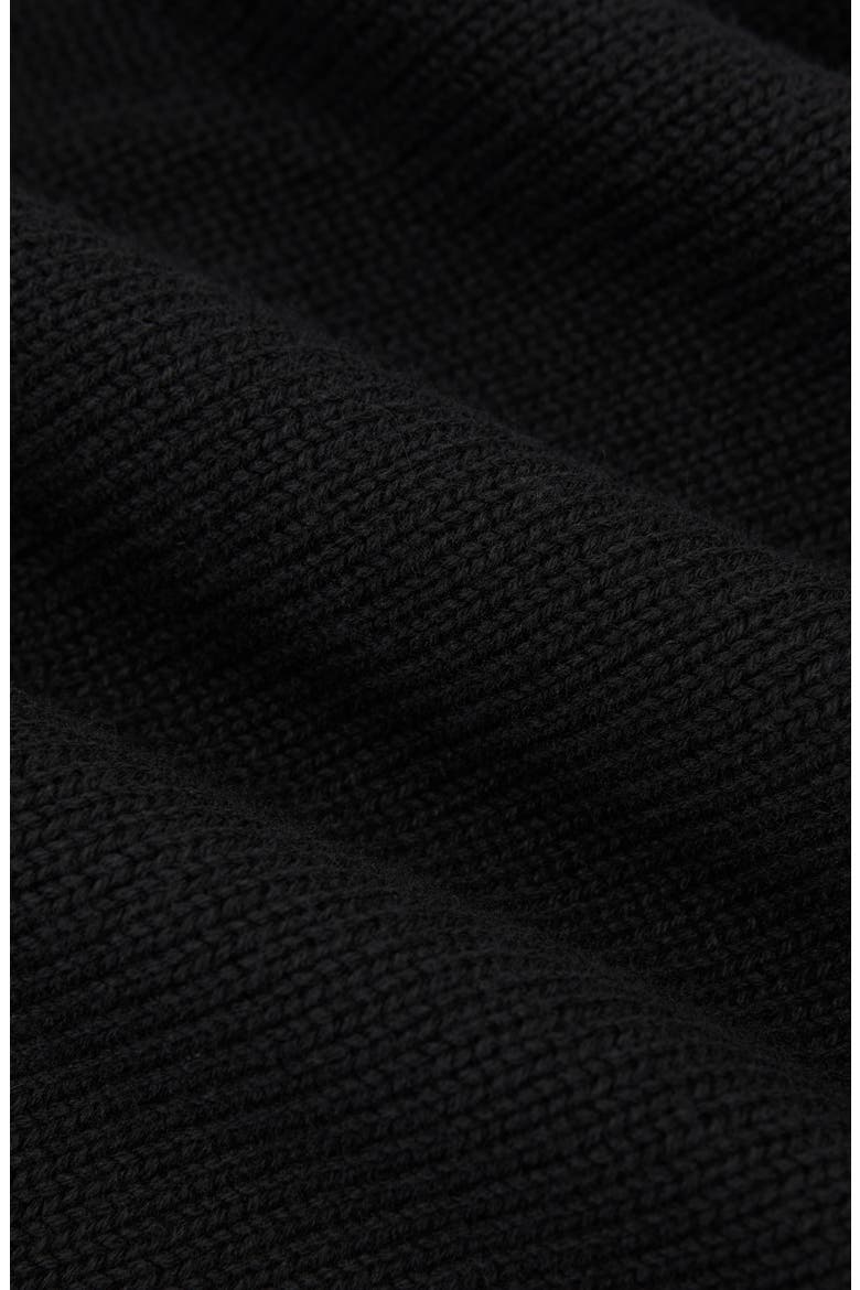 Aria Mock Neck Cotton & Wool Sweater, Alternate, color, BLACK