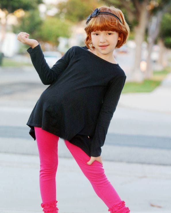 CITY THREADS Girls Long Sleeve 100% Cotton Soft Jersey Shark Bite Tunic ...
