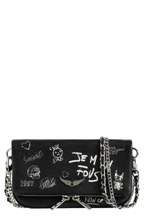 Rock Nano Arty Tag Leather Crossbody Bag