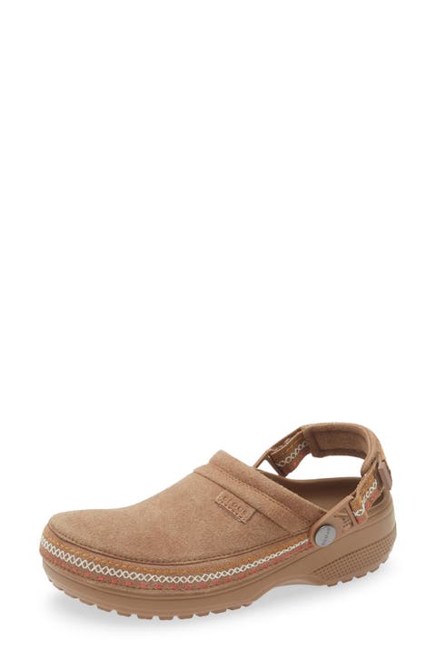 Classic Crafted Faux Suede Stitch Clog