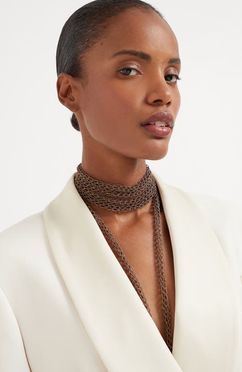Brunello Cucinelli Precious Loops Necklace In Bronze