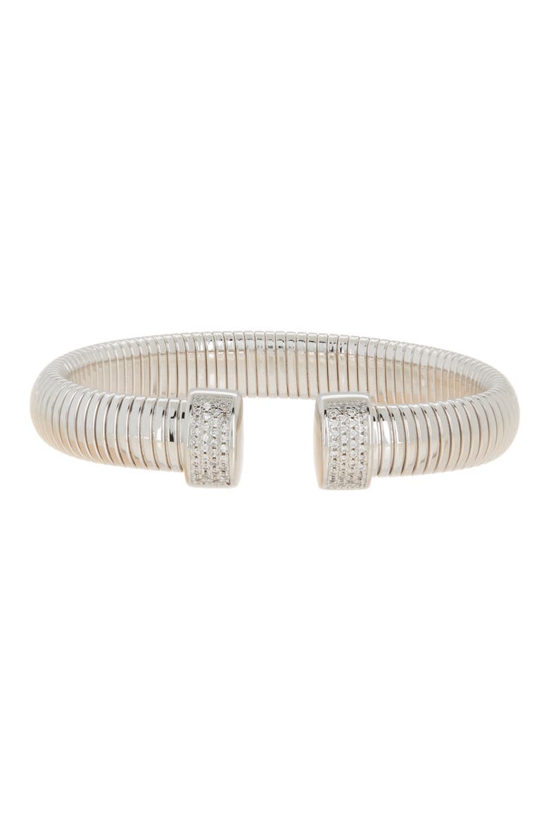 CZ Cuff Bracelet, Main, color, SILVER