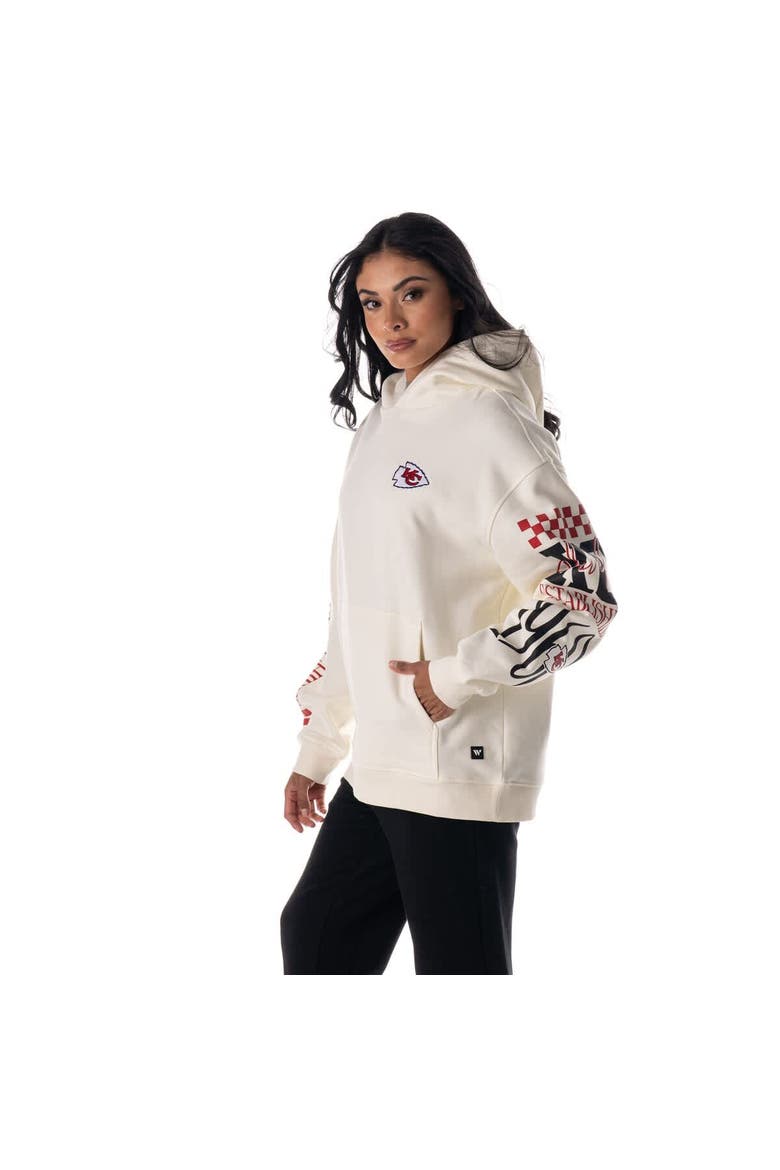 Unisex The Wild Collective  Cream Kansas City Chiefs Stacked Graphic Sleeve Fleece Hoodie, Alternate, color, Cream