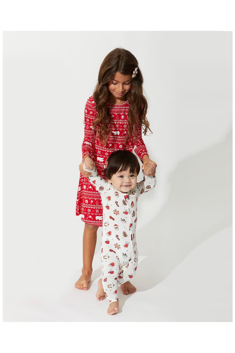 Kids' Christmas Cookies Fitted One-Piece Convertible Footie Pajamas, Alternate, color, CHRISTMAS COOKIES