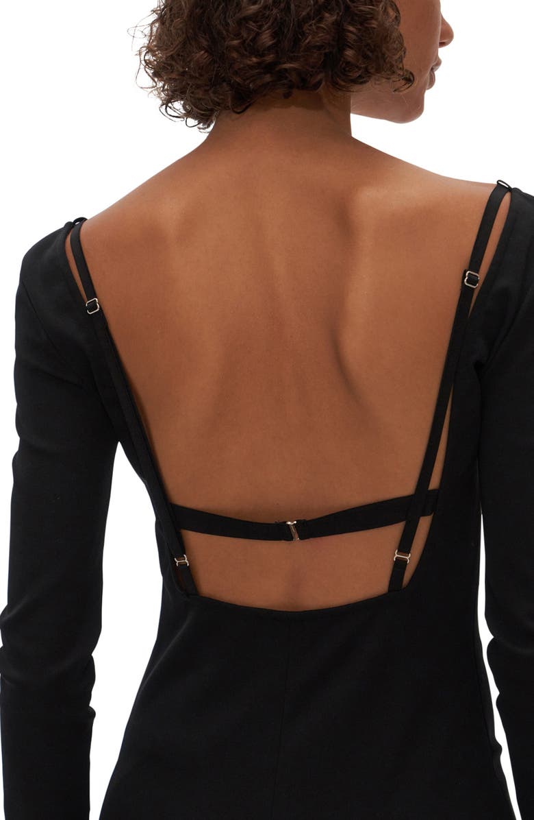 Helmut Lang Square Neck Long Sleeve Dress, Alternate, color,