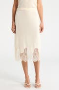NSR Satin Lace Midi Skirt