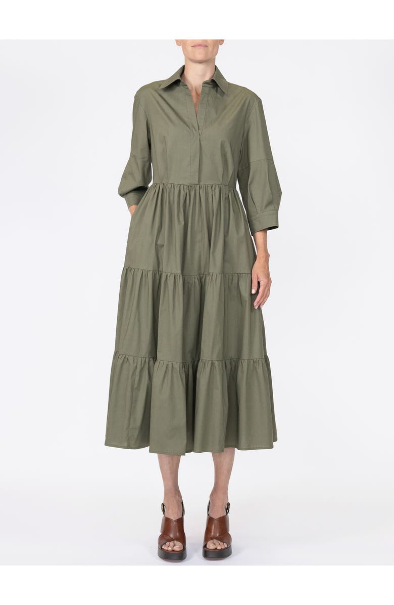 Callas Milano Marseille Tiered dress, Alternate, color, Olive