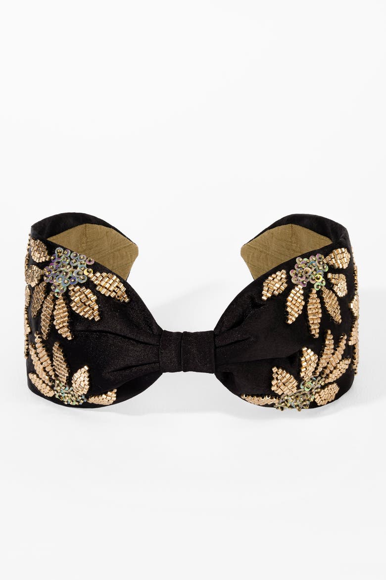 Midnight Marigold Headband, Alternate, color, Black
