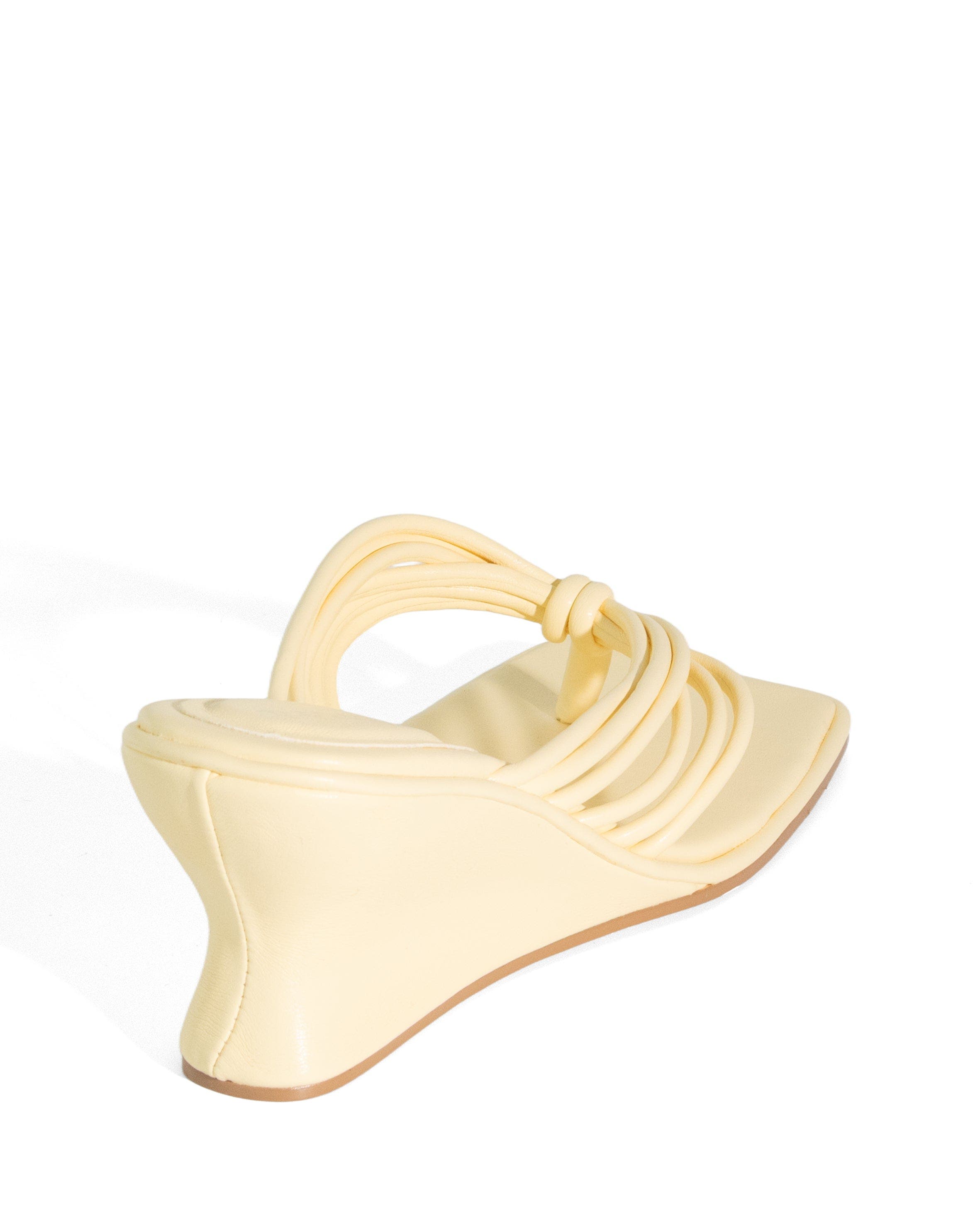 LEVEN Square Toe Thong Wedge Sandal, Alternate, color, Butter Pu