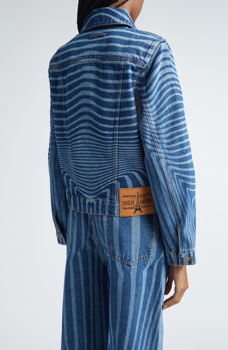 Jean Paul Gaultier Body Morph Trompe l'Oeil Denim Trucker Jacket, Alternate, color, 