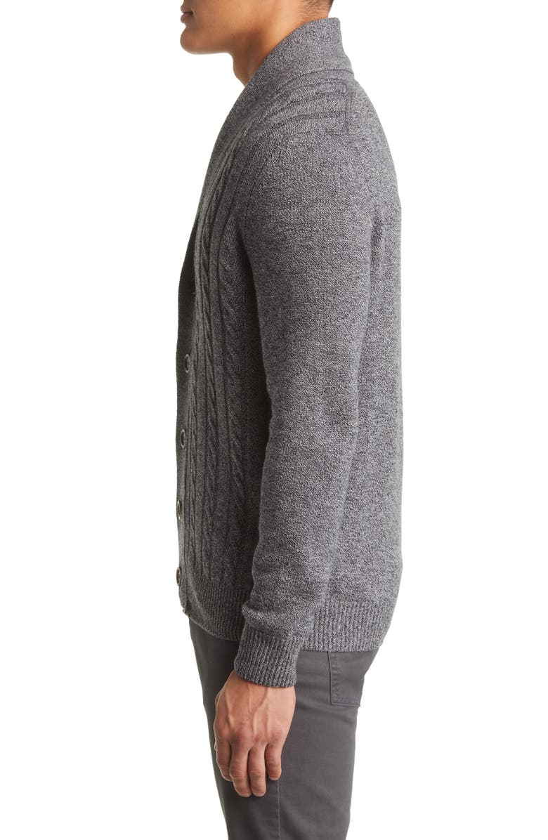 Canali Shawl Collar Cable Stitch Wool Cardigan, Alternate, color, 