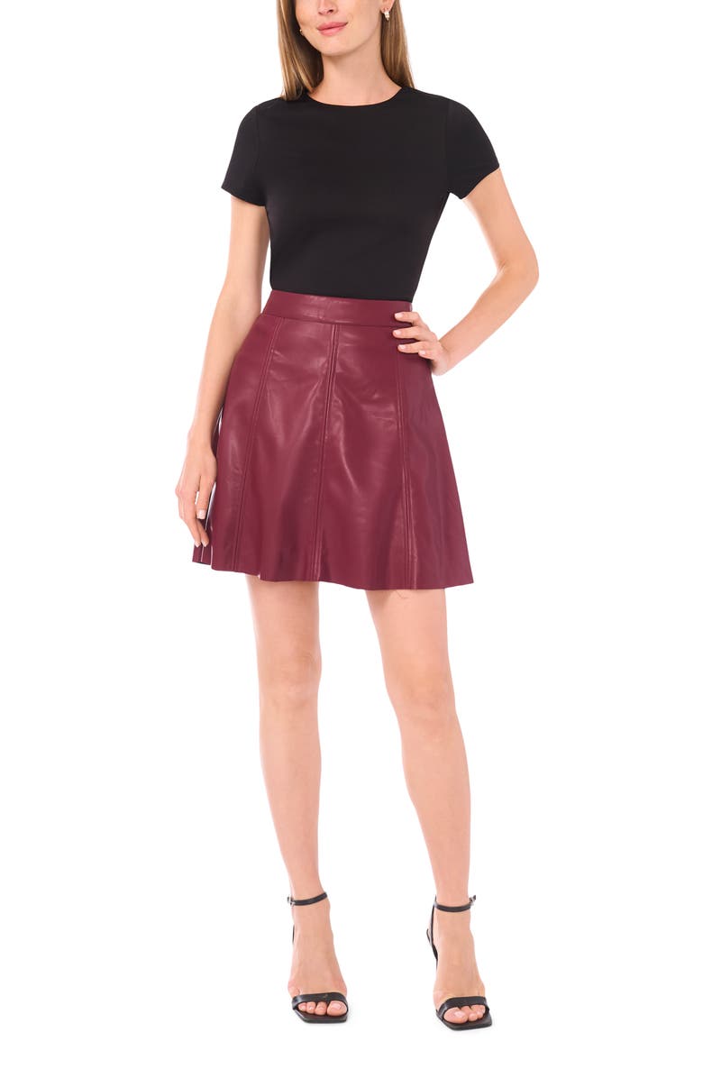 Parker Faux Leather Mini Skirt, Alternate, color, Zinfandel