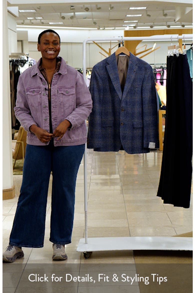 【美品】Bluelea ブルレア Check wool jacket McAllen Blue Windowpane Check Soft Constructed Alpaca & Wool Blend