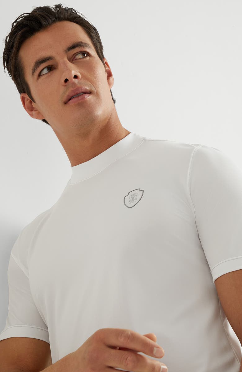 Brunello Cucinelli Piqué T-shirt with logo, Alternate, color, 