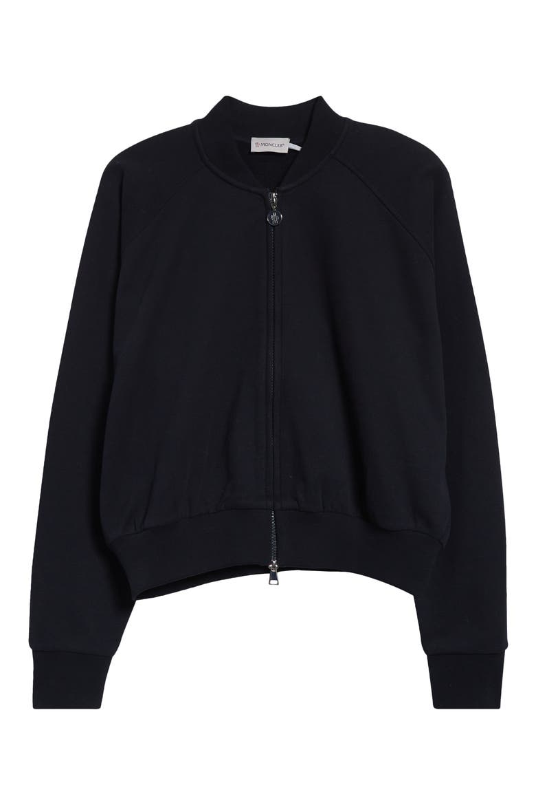Zip Crop Cotton Cardigan, Alternate, color, BLUE