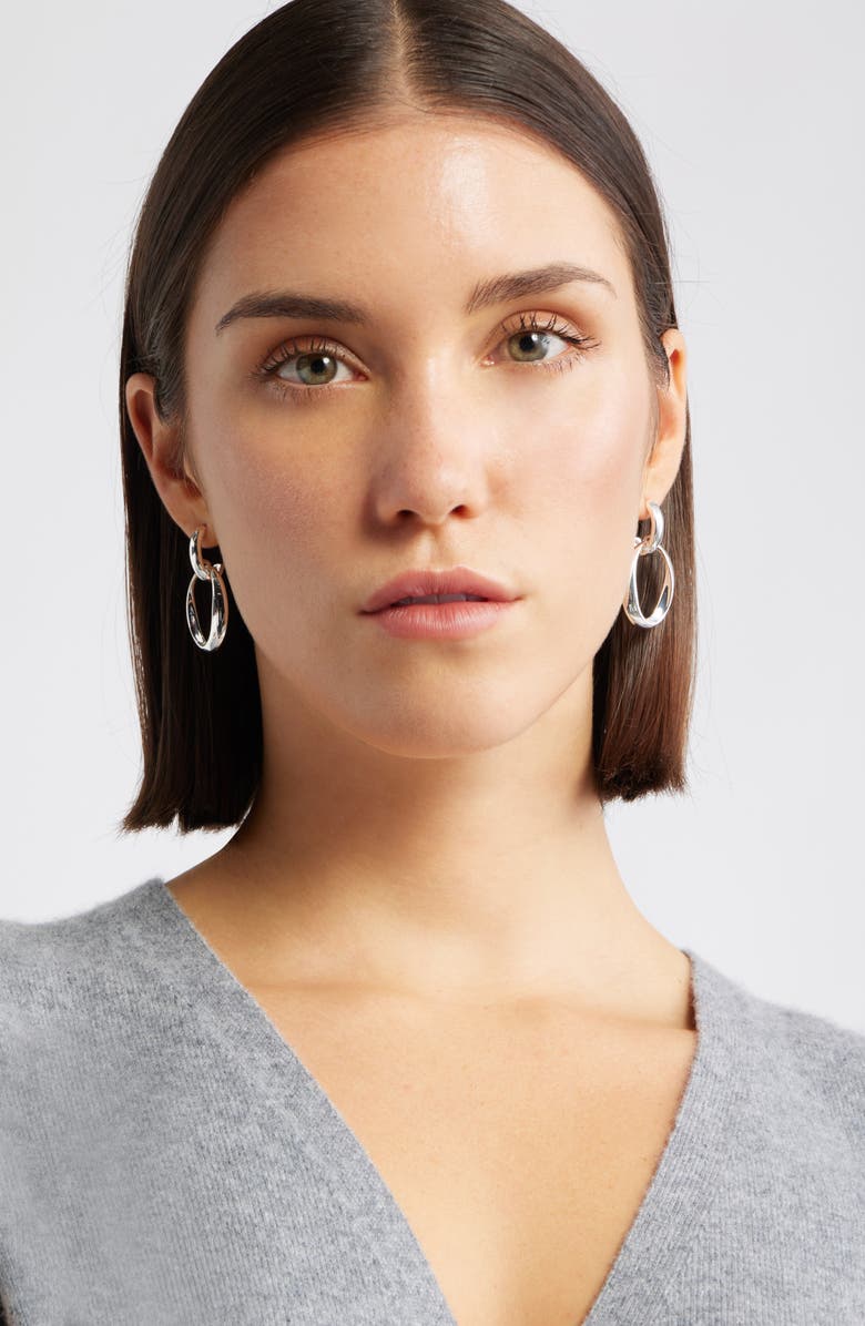 Nordstrom Twisted Oval Hoop Earrings, Alternate, color, Silver