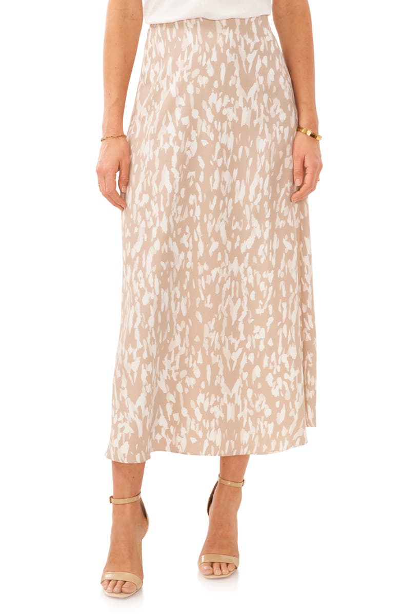 Vince Camuto Abstract Print Skirt, Main, color, Soft Cream