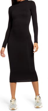 Naked Wardrobe Long Sleeve Midi Pencil Dress