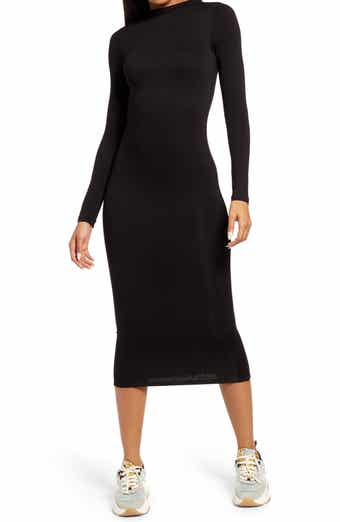 Naked Wardrobe Long Sleeve Midi Pencil Dress