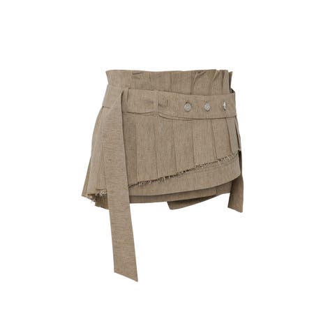 Linen Blend Super Mini Skirt