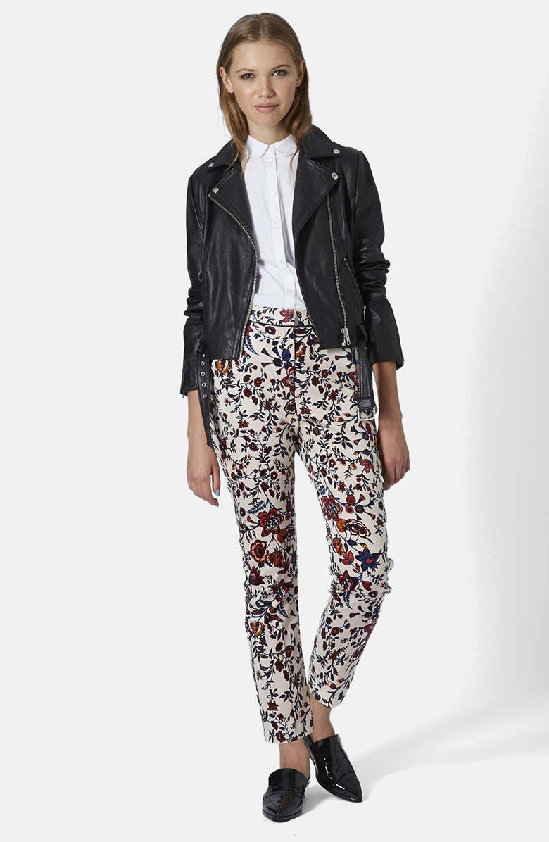 Topshop Floral Cigarette Trousers, Alternate, color,