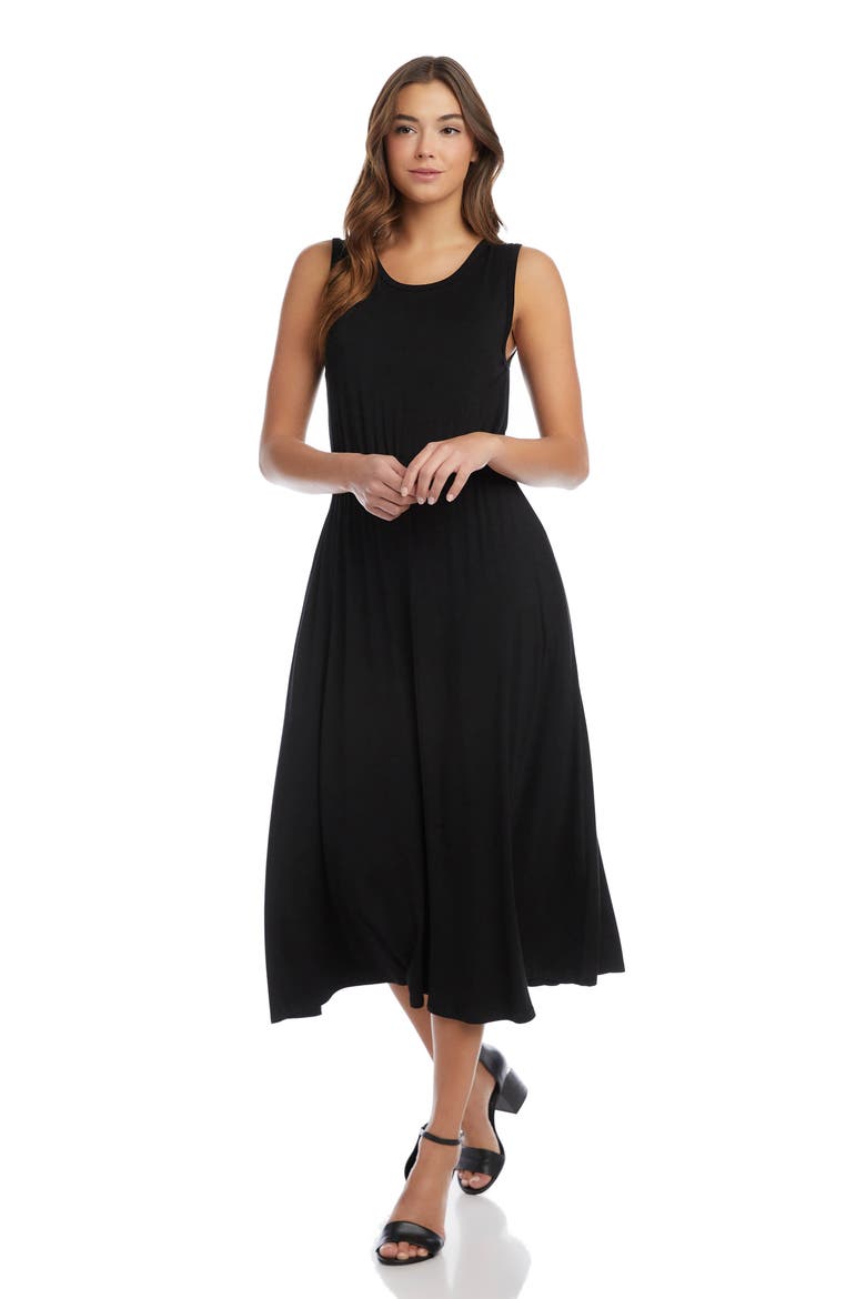 Artisan Jersey Midi Dress, Alternate, color, BLACK