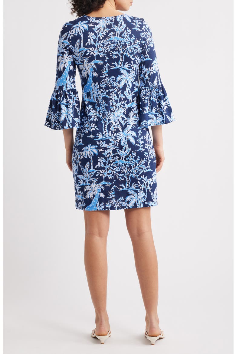 Rozaline Palm Print Supima® Cotton Jersey Dress, Alternate, color, LOW TIDE NAVY TALL TALES