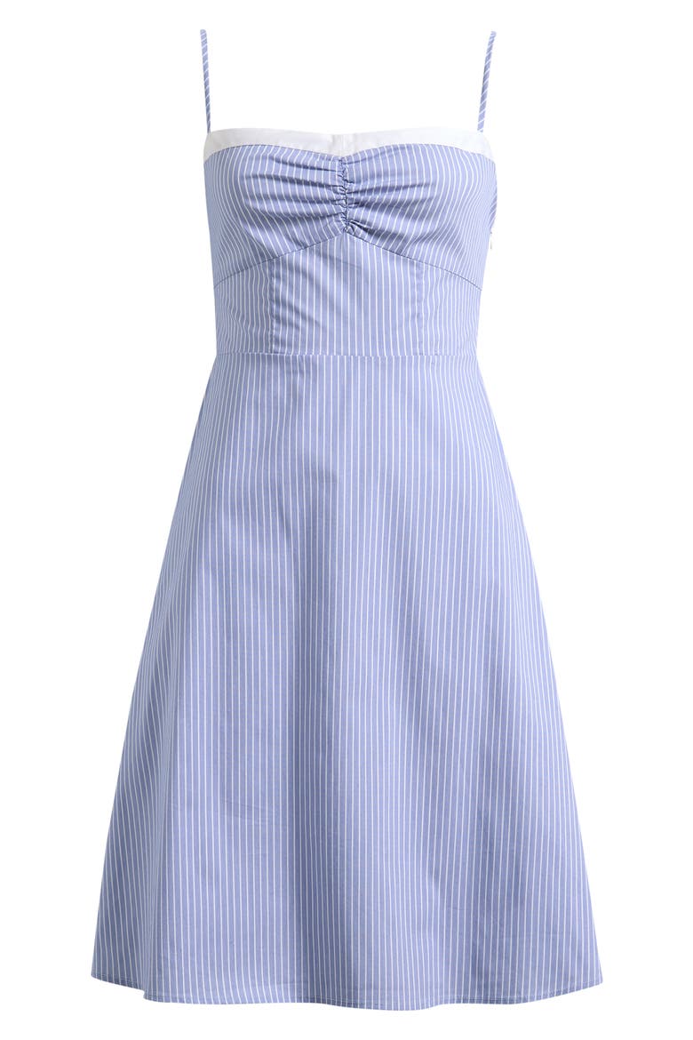 x Hannah Lovey Porter Remi Pinstripe Cotton Blend Dress (Nordstrom Exclusive), Alternate, color, BLUE