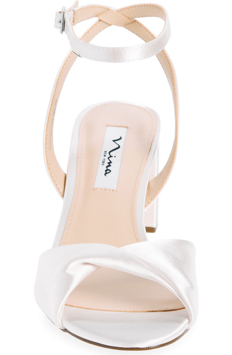 Nina Nigella Glitter Ankle Wrap Sandal, Alternate, color, Ivory