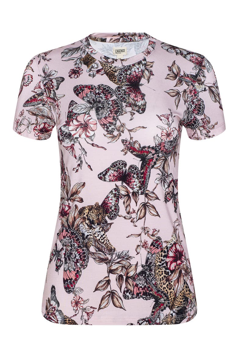 Ressi Butterfly Jungle Print T-Shirt, Alternate, color, NECTAR PINK MULTI BUTTERFLY