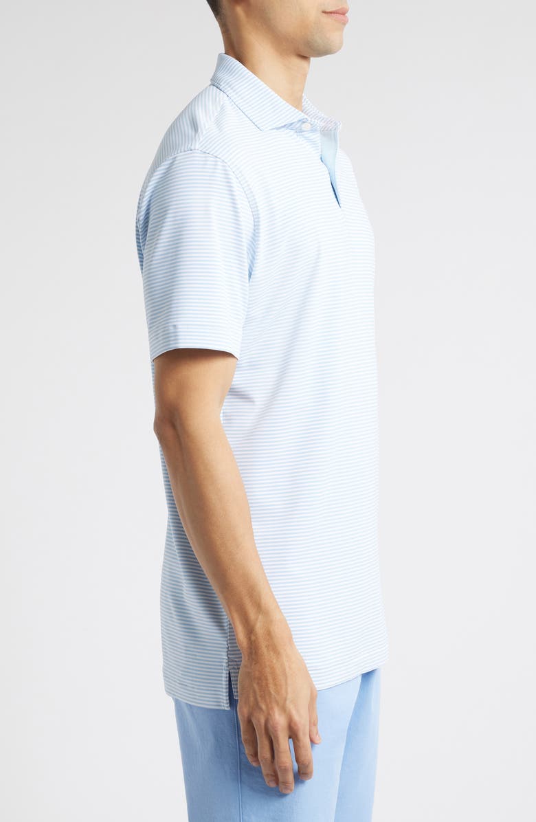 Peter Millar Ambrose Performance Jersey Polo, Alternate, color, White / Blue Frost
