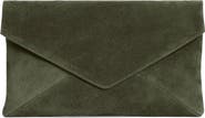 LEMIZ Valentina Envelope Suede Clutch