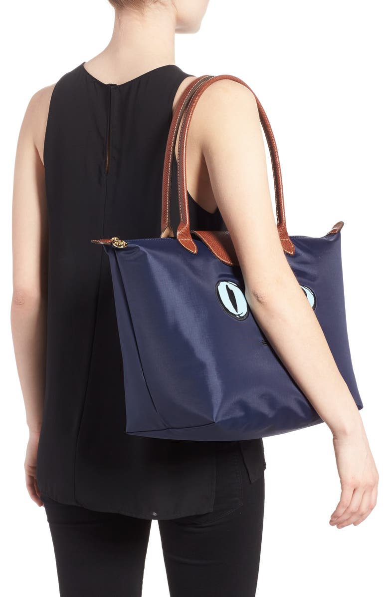 Longchamp 'Large Le Pliage Miaou' Tote, Alternate, color,