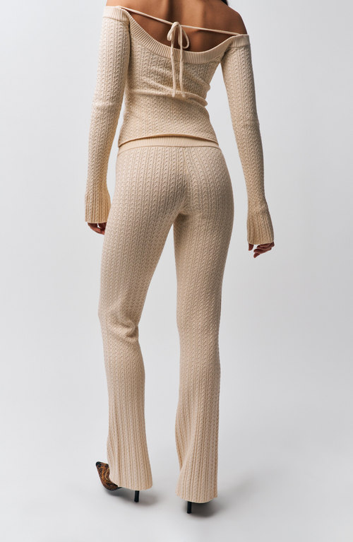 Guizio Camille Cable-knit Pant In Neutral