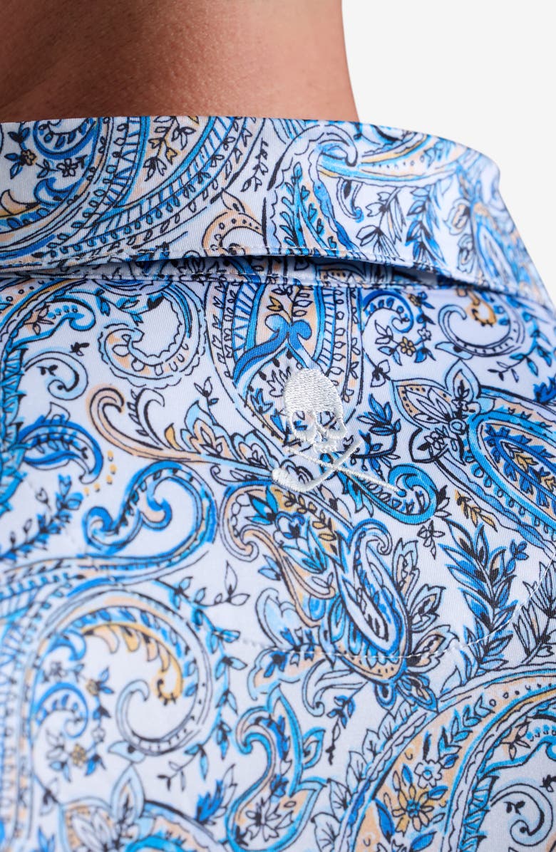 Robert Graham Matos Paisley Print Knit Performance Polo, Alternate, color, White