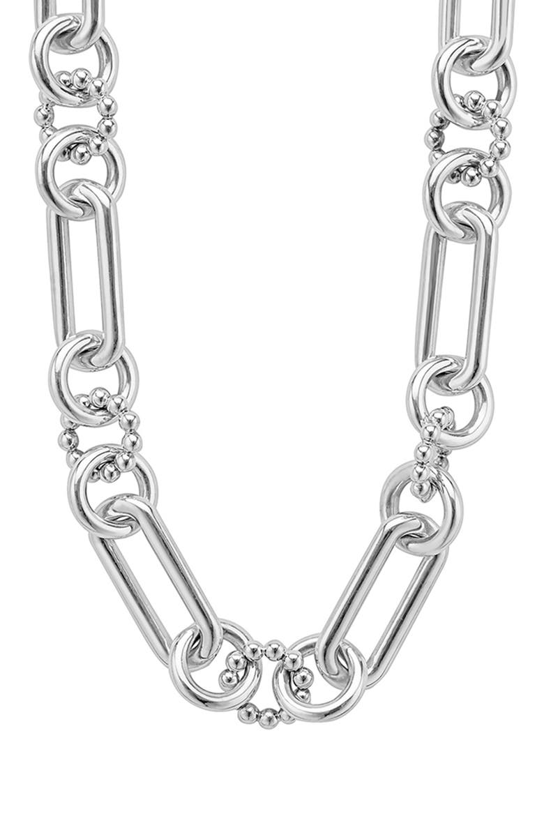 Large Sterling Silver Caviar Link Necklace video