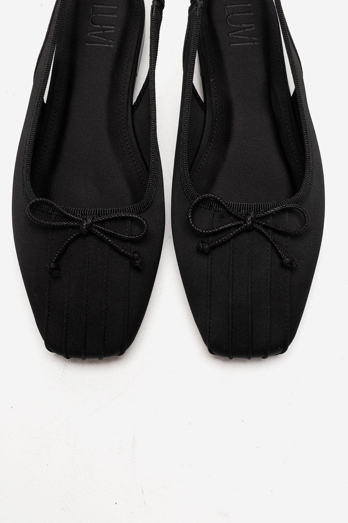 Prologue Shoes Zelvia Bow Slingback Ballet Flat, Alternate, color, Black