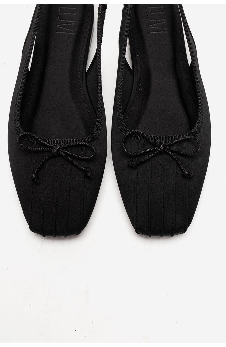 Prologue Shoes Zelvia Bow Slingback Ballet Flat, Alternate, color, Black